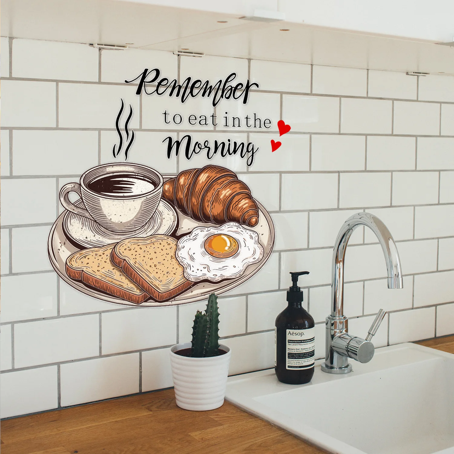 

Coffee & Bread Kitchen Decals - English Breakfast Quotes Stickers for Cafe & Dining Room Decor