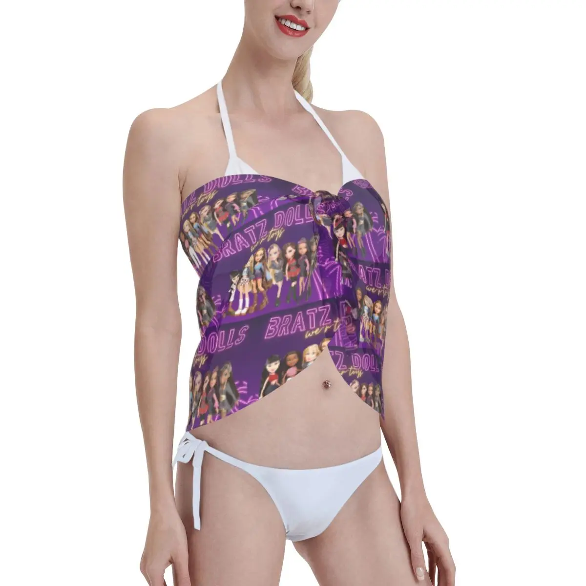 Bambola personalizzata Bratzes Beach Bikini Wrap Bikini trasparente Abiti da spiaggia Gonna corta Sciarpa di chiffon Cover up per le donne