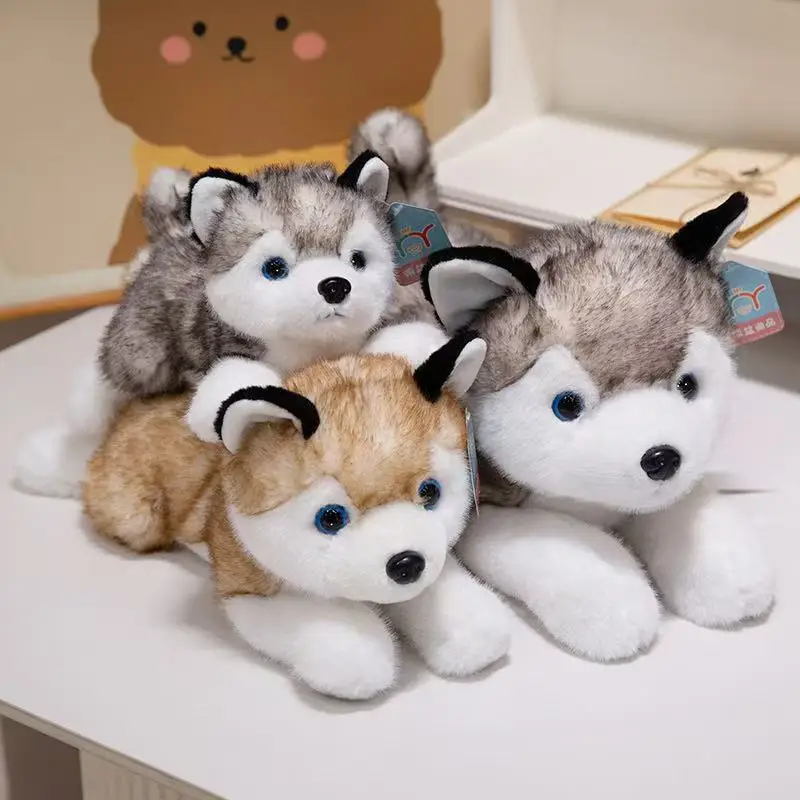 

Kawaii Lifelike Lie Prone Husky Plush Toys Soft Lovely Fluffy Husky Puppy Toys Gift To Children For Birthday Chritmas