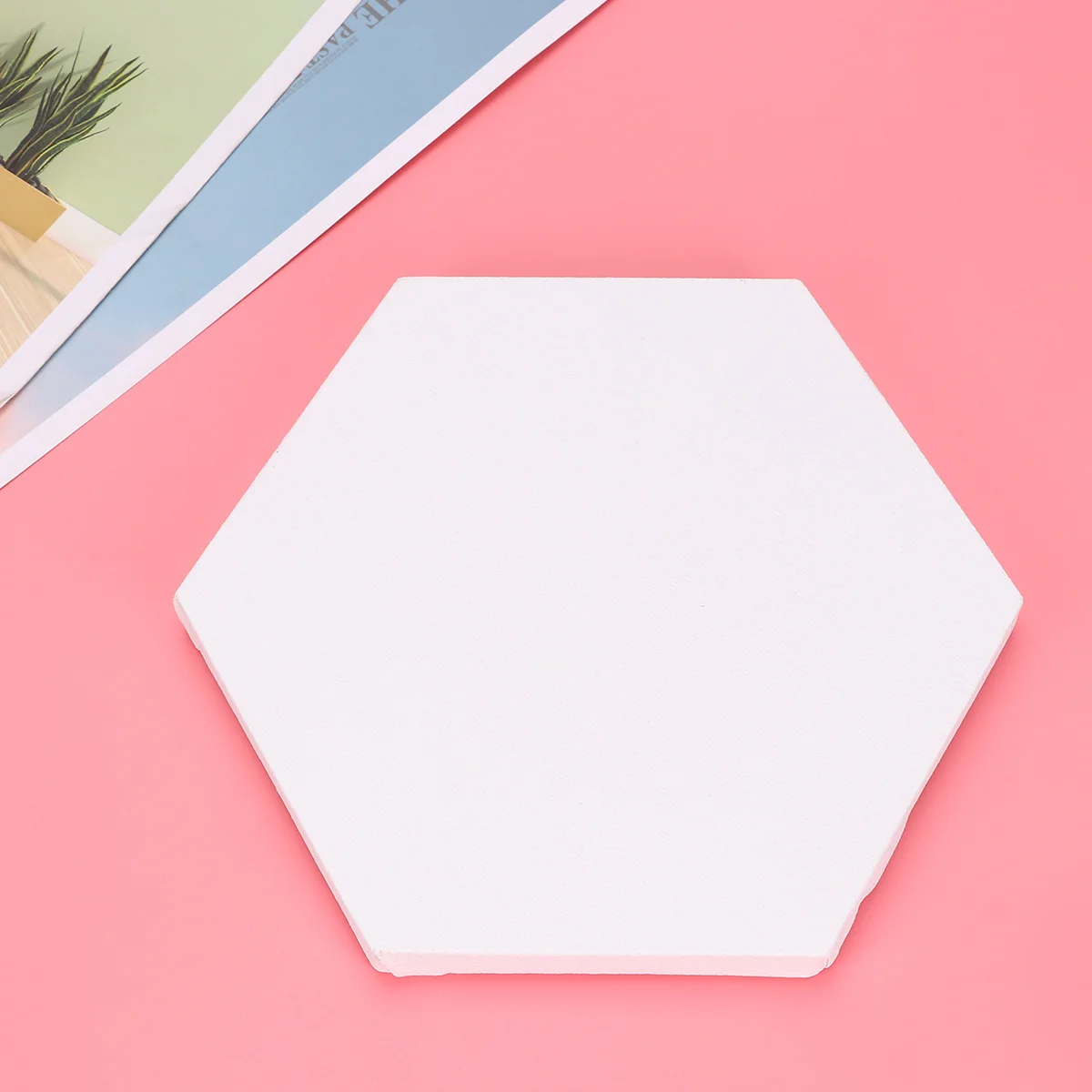 

2pcs Oil Painting Frame Canvas Panel 20Cm Hexagon White Cotton Drawing Board For Students Artists Suitable For Acrylics Oils