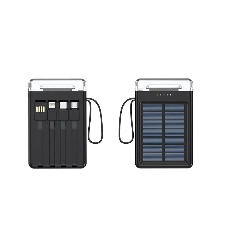 20000mAh /10000mAh Outdoor Solar Power Bank Compact and Portable with Built-in Cable LED Camping Light Mobile Power