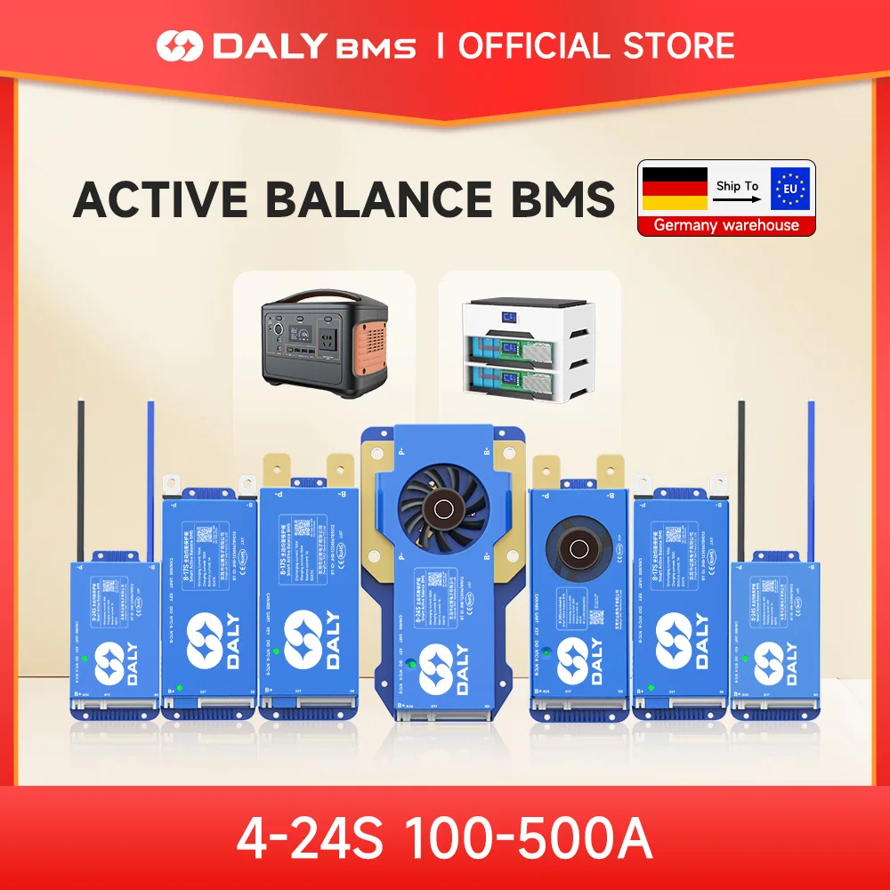 DalyBMS LiFePo4 4S 12V 8S 24S 16S 48V 60A 100A 150A 200A 250A 3.2V BMS BT CAN للمنزل تخزين الطاقة عربة جولف RV السفن
