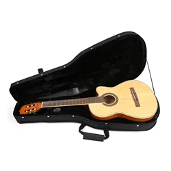 Folk Electric Guitar Hardcase Side Handle Portable Gig Case Travel z piankową wyściółką Wodoodporny twardy pojemnik na gitarę Regulowany pasek