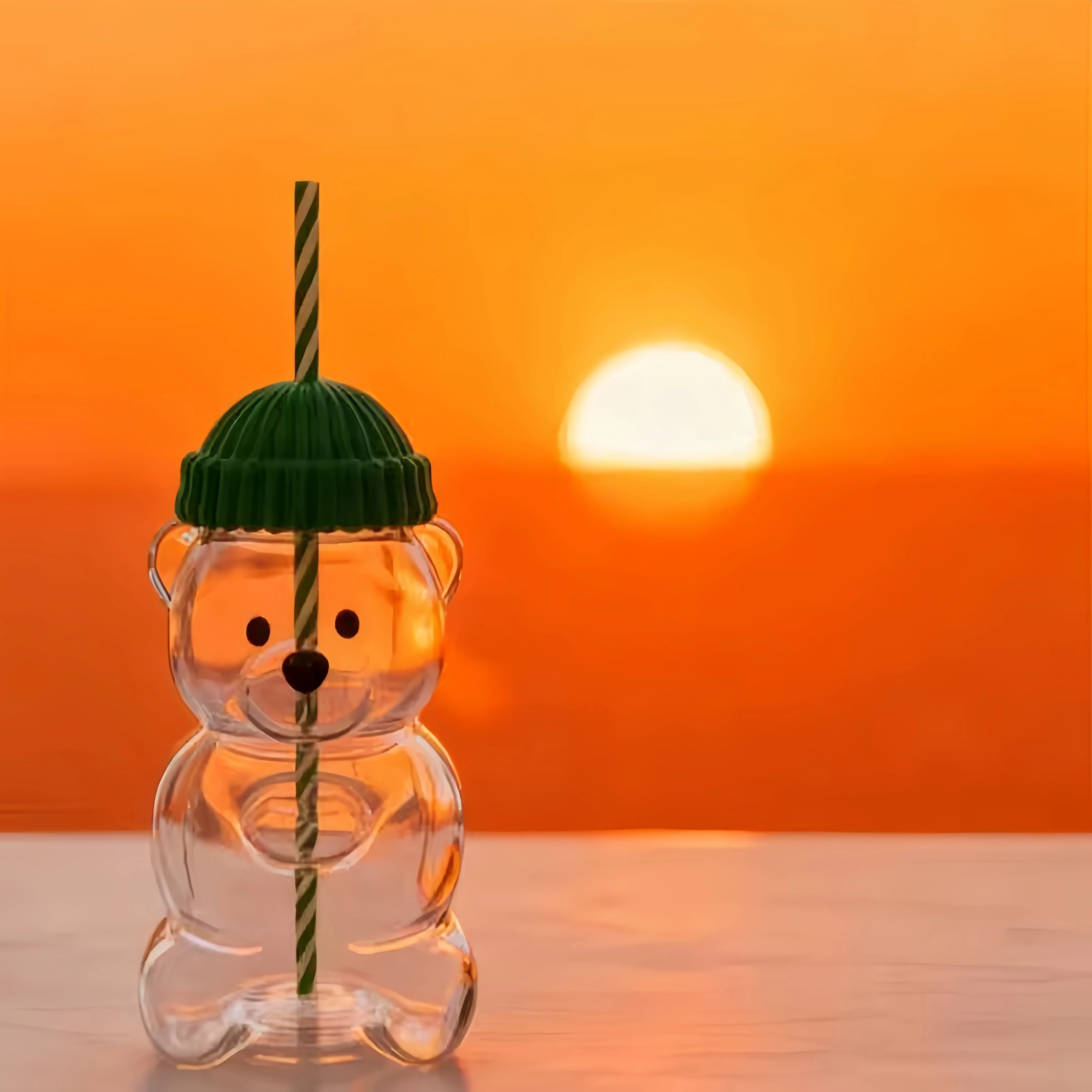 كوب زجاجي جديد جميل على شكل دب لعام 2026 - كوب من القش بسعة كبيرة 20 أونصة لنبيذ القهوة والشاي ومستلزمات مثالية للحفلات وأعياد الميلاد #6