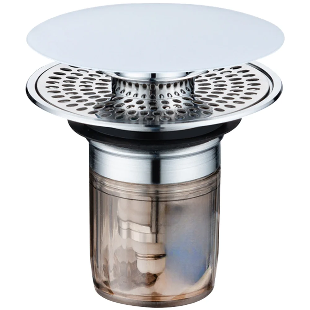 Drain Stopper for Wash Basin Using Solid Copper Construction with Press Activation and Magnetic Seal for Closed State Protection