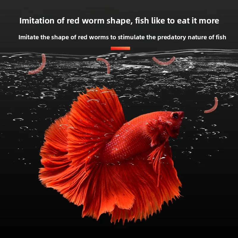 AquaNation Artificial Bloodworm Fish Food - Sinking Micro Pellets for Cichlids,Guppies&Tropical Fish,Mimics Real Worm Nutrition view 4