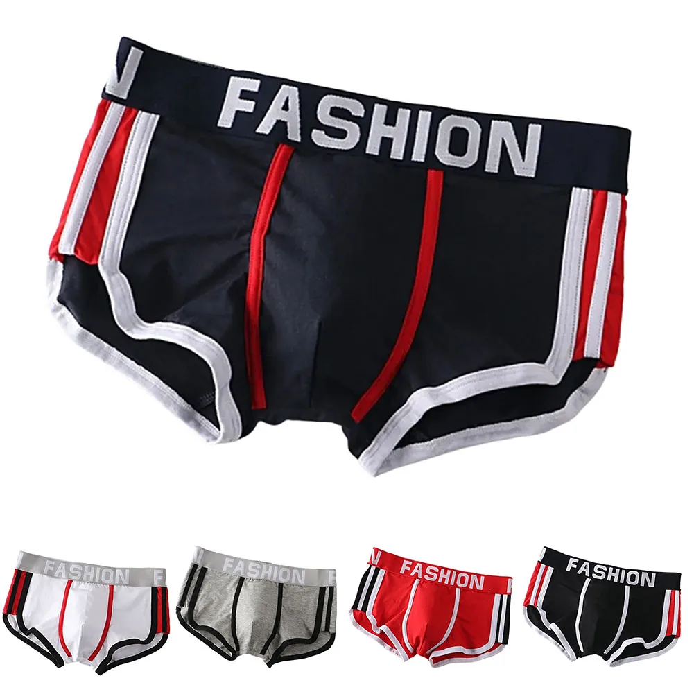 

Men Cotton Underwear Boxer Shorts Panties Sports Underpants U Convex Pouch Boxer Trunk Knicker Fashion