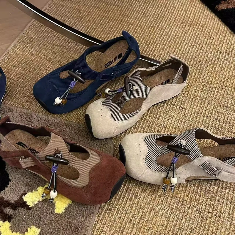 Туфли 2026 Summer New High Quality Woman Shoes Retro Ethnic Style Hollow Women's Sandals Comfort Versatile Women Designer Shoes