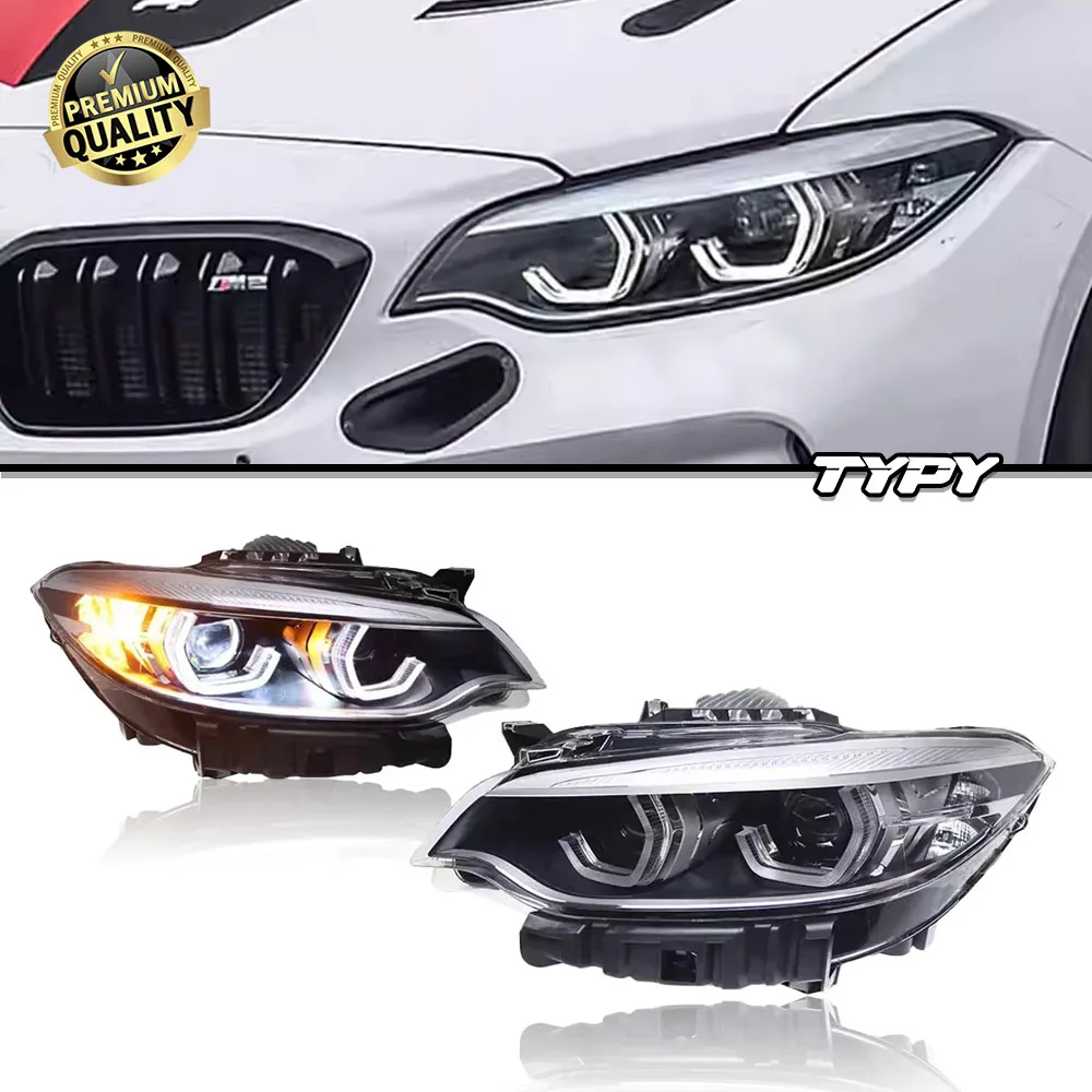 

TYPY Автомобильные фары для BMW F22 Светодиодные фары проектора Анимация DRL F87 Фара M2 F44 F47 Анимационный сигнал Автомобильный аксессуар