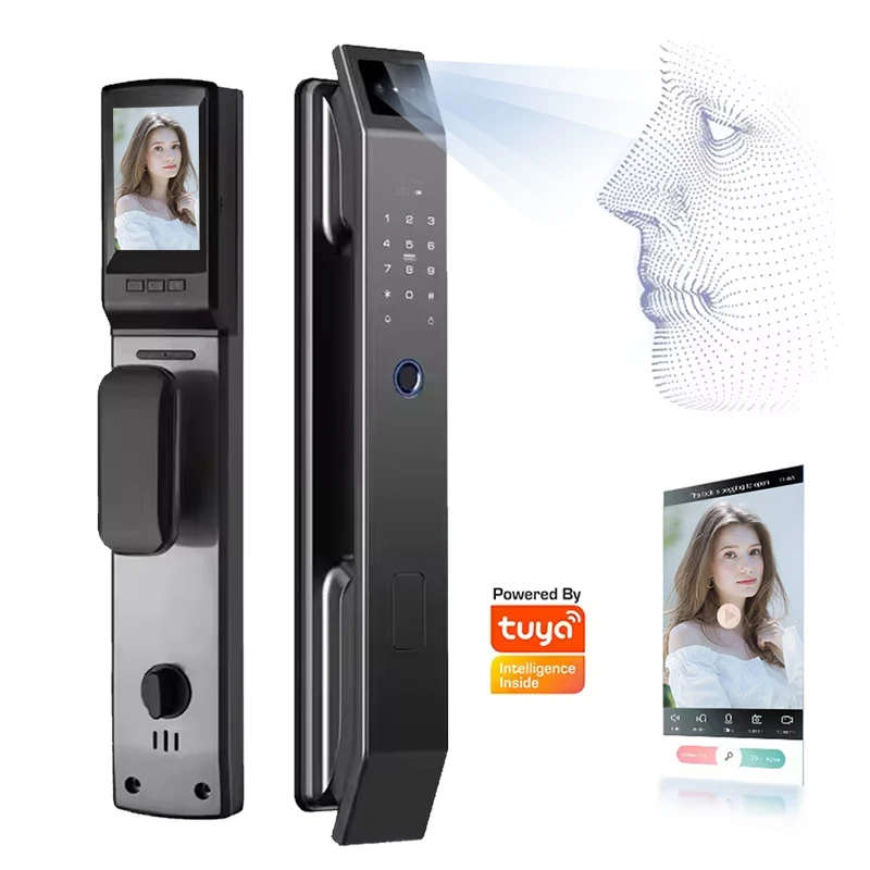 Smart Lock WIFI Tuya APP Control 3D Face Recognition Fingerprint Electronic Digital Touch Screen Keypad Code Key Smart Door Lock