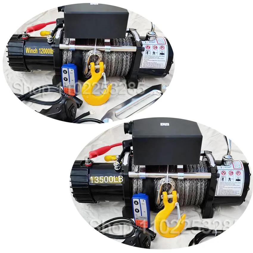 12000LBS/13500LBS 12V/24V Electric Winch With Remote Control for Car Trailer Ropes Towing Strap ATV Truck Off Road