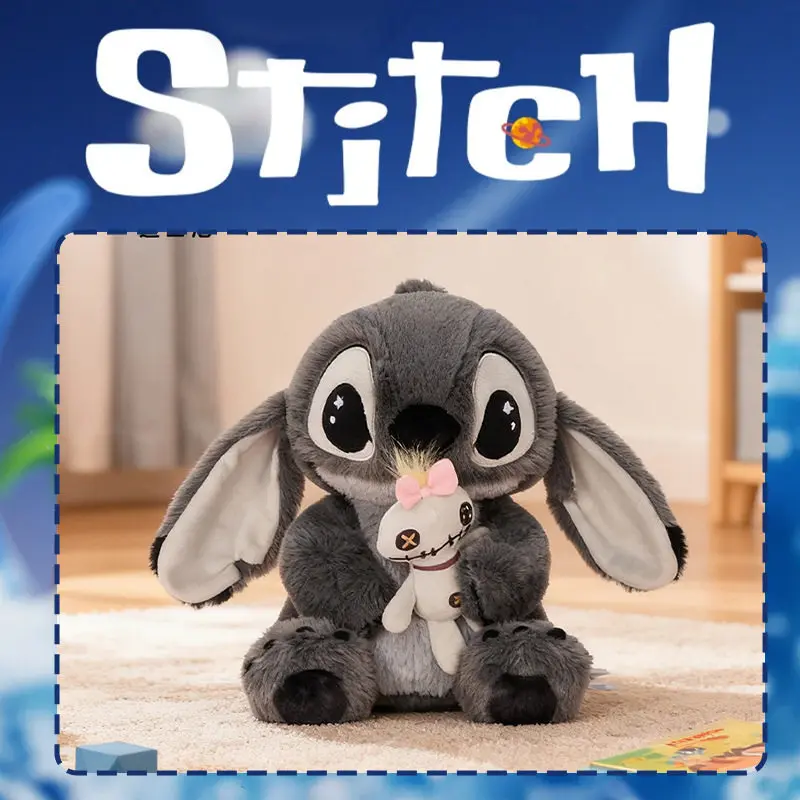

Официальная плюшевая игрушка Disney Stitch Night Hide And Seek Edition, новая кукла, черный/серый искусственный мех, мягкое мягкое животное для детей от 3 лет