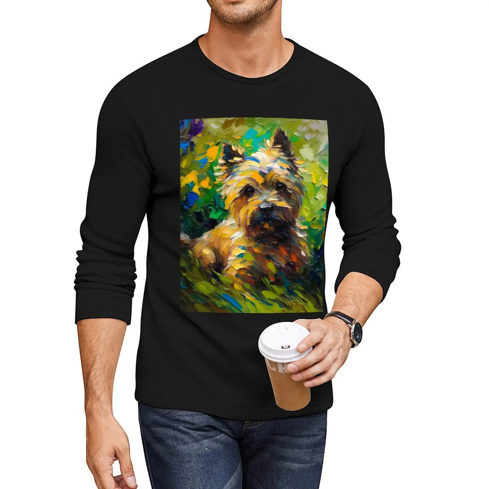 

The Joy of a Cairn Terrier Long T-Shirt anime clothes boys white t shirts oversized t shirt men