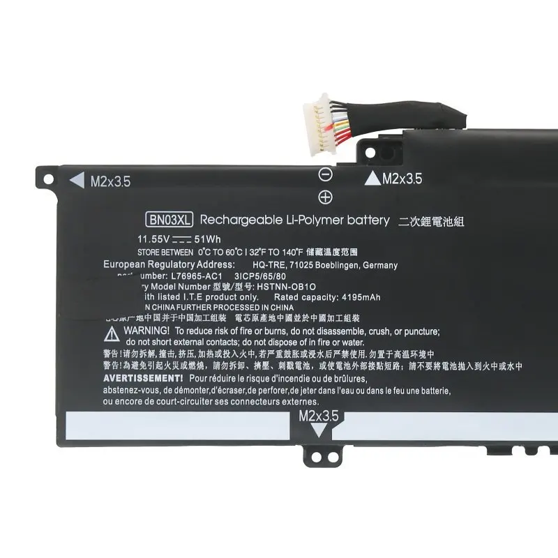 BN03XL 11.55V 51Wh Laptop Battery For HP Envy x360 13-ay 15-ed L76965-2C1 HSTNN-OB1O HSTNN-DB9N L77034-005