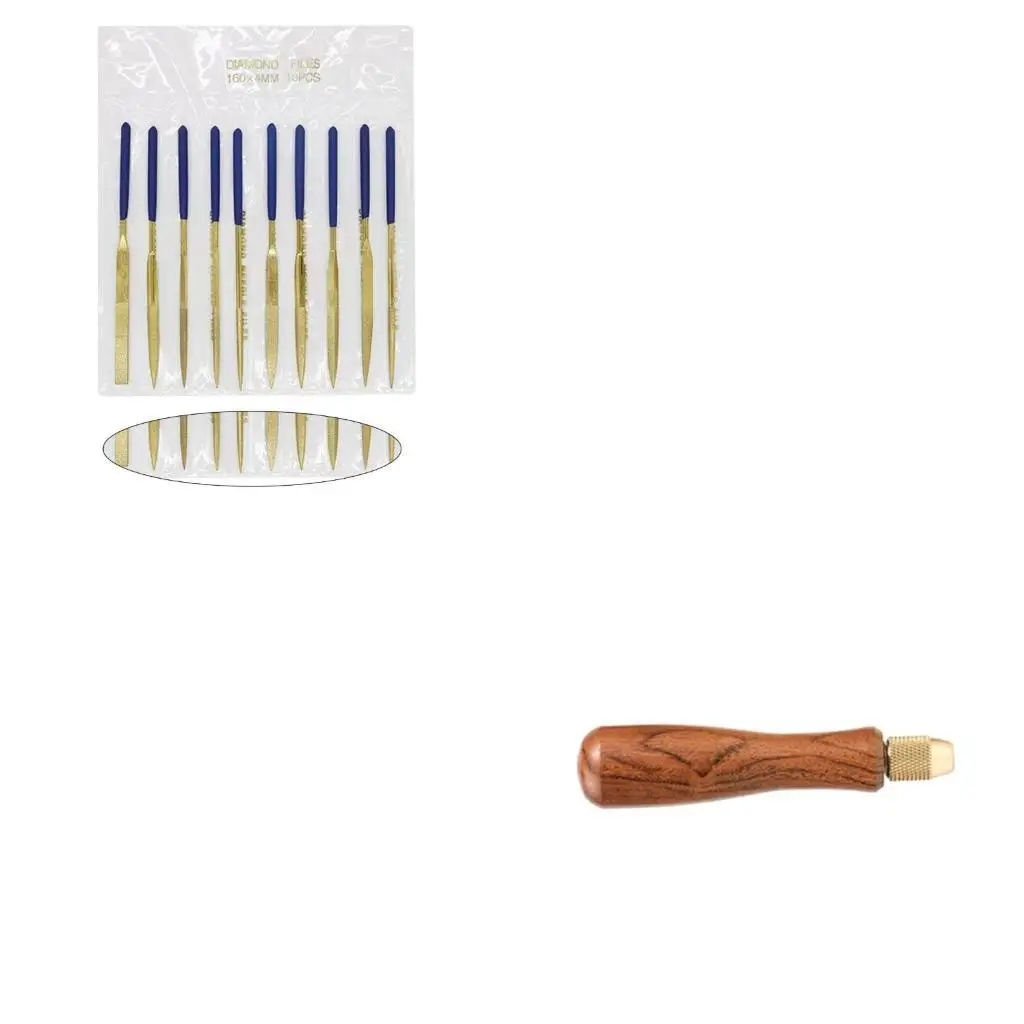 652F Diamond Coated File Tool with Wooden Handle for Metal Glass Stone Grinding