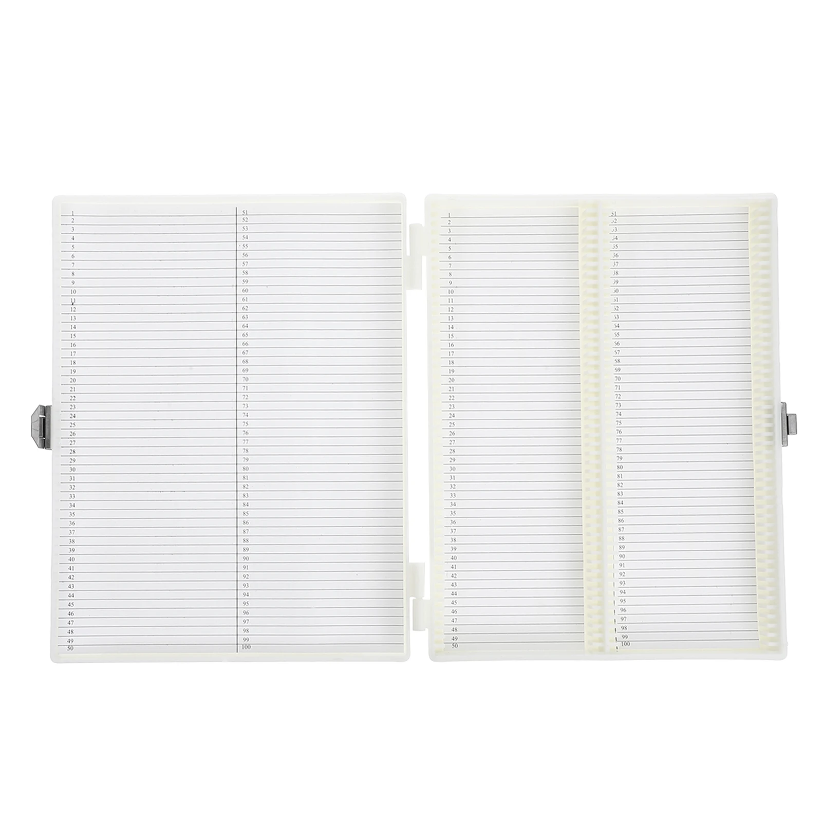 

100-Slot Microscope Stainless Steel Lock Specimen Storage Organizer Laboratory Reusable Plastic Container Slide