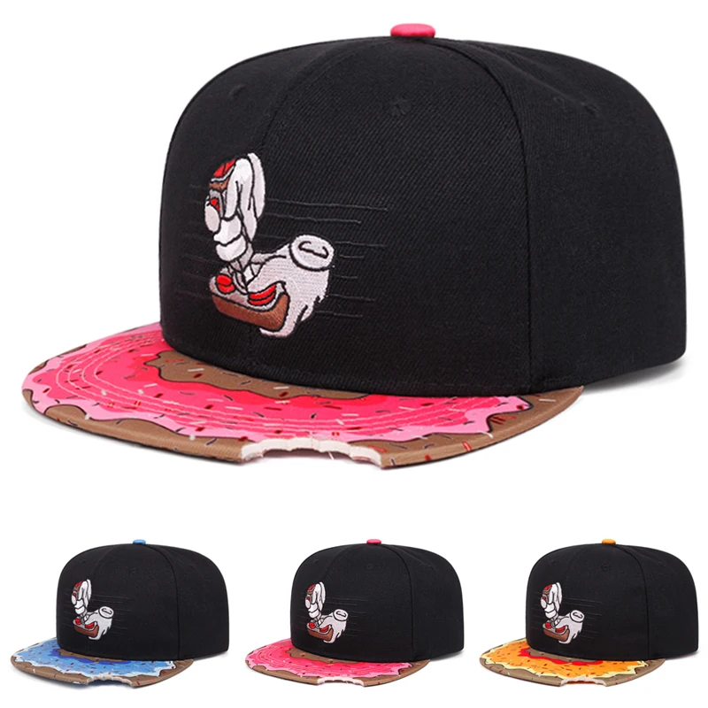 2026 New Baseball Hat Doughnut Game Controller Embroidered Flat Edge Hat Daily Leisure Decoration Sunshade Hat Unisex HipHop Hat