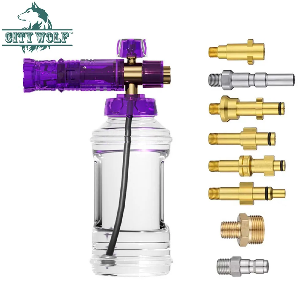 

Пистолет для пены для снега, автомойка высокого давления, пистолет для распыления снежной пены, регулируемый распылитель для Karcher Parksdie Nilfisk Bosch Lavor AR, автомойка