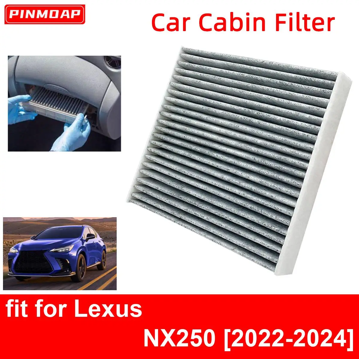 Car Cabin Air Filter for Lexus NX250 2022-2024 Auto Filters Carbon Fiber CF12157 87139-0E040 87139-0R030 87139-26010 8713958010