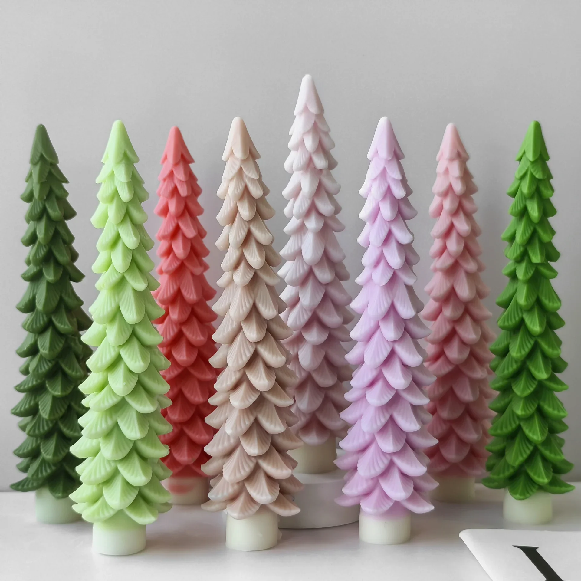 Christmas tree silicone candle mold handmade aromatherapy fir tree plaster resin mold long candle tree candle making material