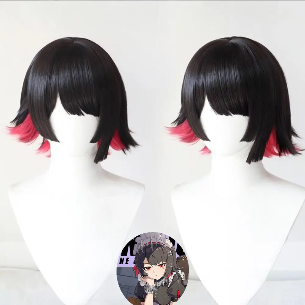 

"Absolute Zero - Ailin Qiao Shark Maid Sister Черно-розовый двухцветный парик для косплея"