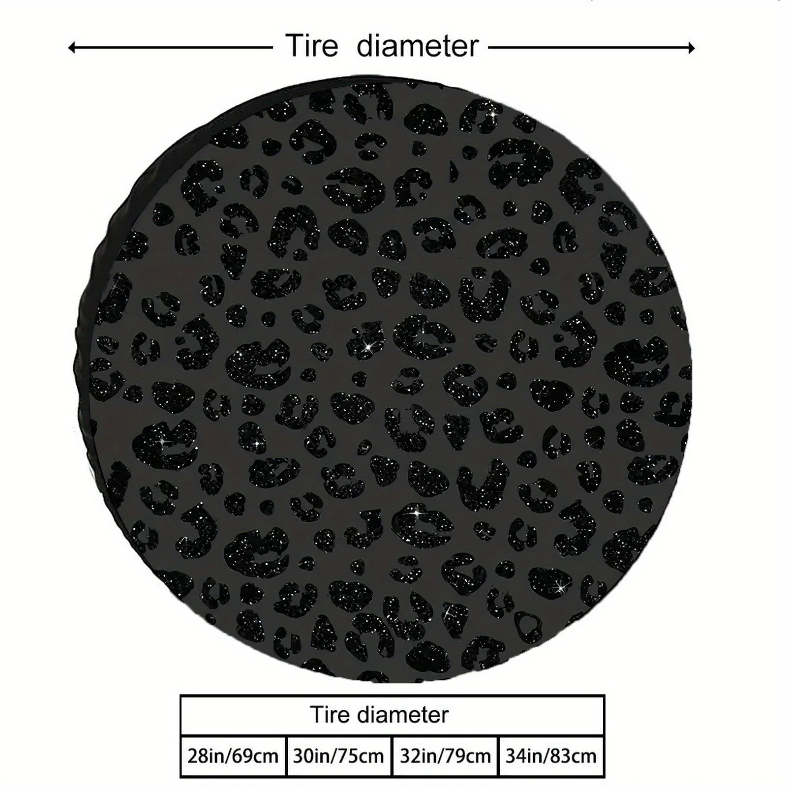 Glitter-Black-Leopard-Print-Spare-Tire-Cover-Waterproof-Polyester-Protector-for-SUVs-Trucks