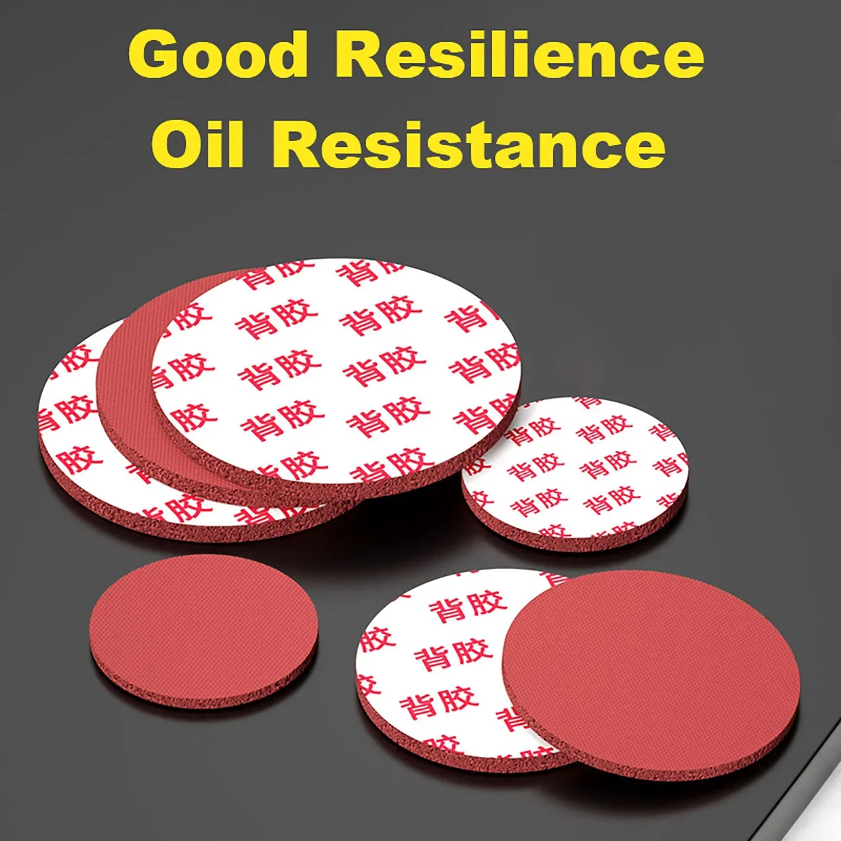10Pcs Red Solid Round Adhesive Backed Silicone Rubber Sheet Seal Gaskets Pad Dia 5/6/7/8/9/10/15/20/25/28-150mm Thick 1-10mm