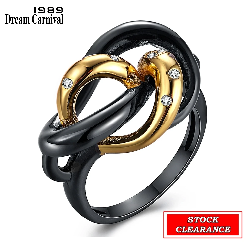 DreamCarnival1989 Gothic Women Rings Stock Inventory Clearance Great Bargain Price Limited Quantity Black Gold Color Gift