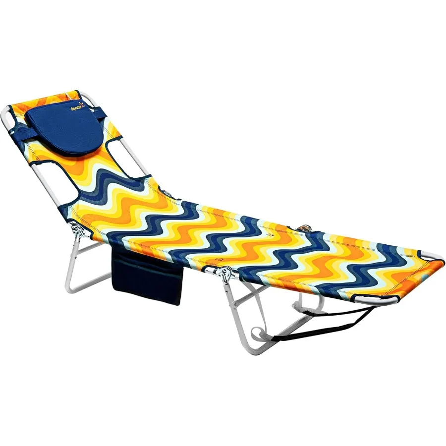 

SunnyFeel Lounge Beach Chair for Adults with Face Hole Backpack Reclining Beach Chairs Lay Flat Sun Face Down Tanning Chair Por