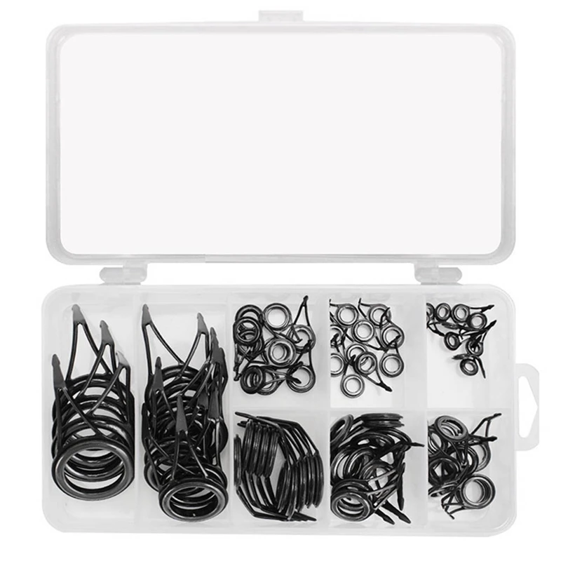 75 Pcs Fishing Rod Guide Tip Fishing Line Spinning Guide Eyes Rings Tip Top Rings Pole Repair Kit