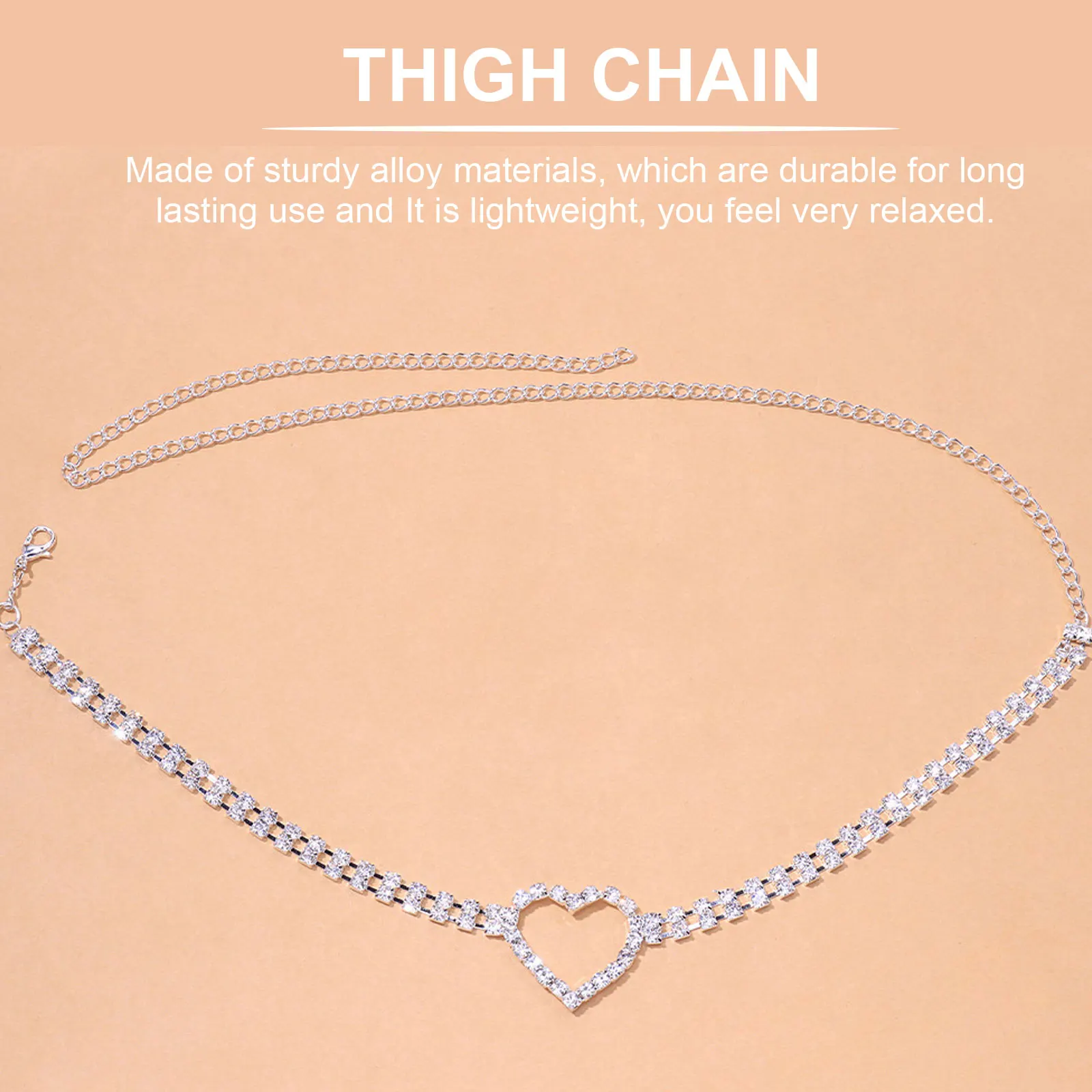 

Rhinestones Thigh Chain Leg Jewelry for Women Thighs Crystal Chains Golden Alloy