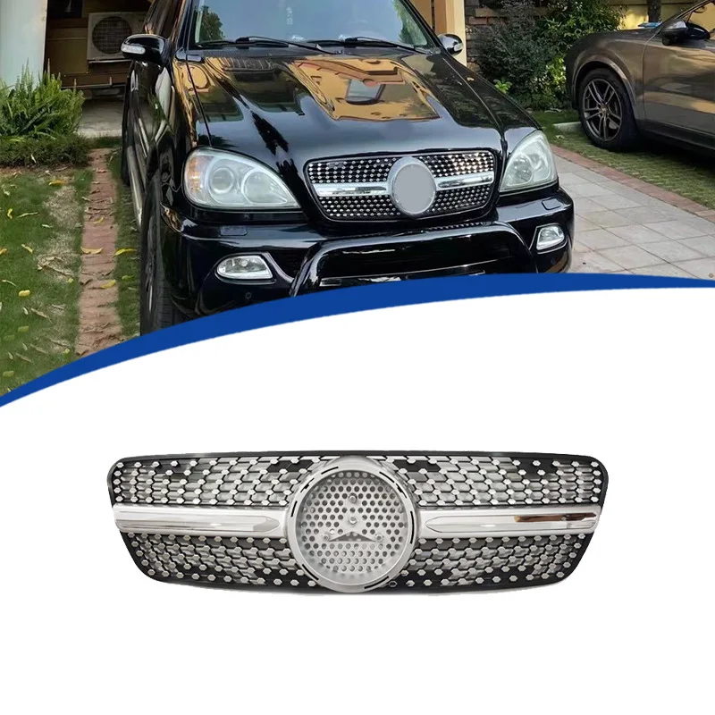 Suitable for 1998-2004 Mercedes Benz ML W163 Starry Sky grille Front Racing Grille Grill Mask Cover Trims Front Hood Grills