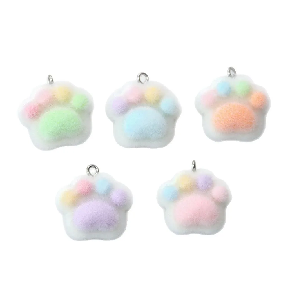 

10 шт./лот DIY микс ювелирных изделий аксессуары смола флокирование плюшевые кошачьи лапы собачьи лапы для подвесок телефон браслет кулон