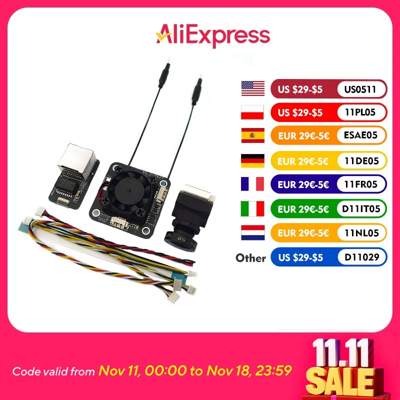 

Eachine Sphere Link 5,8 ГГц WIFI цифровой HD 800 МВт FPV передатчик VTX с 1080P FOV 140 ° Протокол MAVLINK с камерой FPV для радиоуправляемого дрона