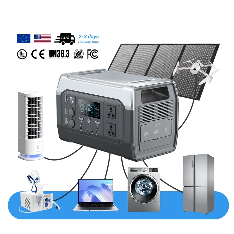 1800W 1024Wh with Inverter Power Bank Station Portable Power Station Portable Solar Generator Portable Power Station