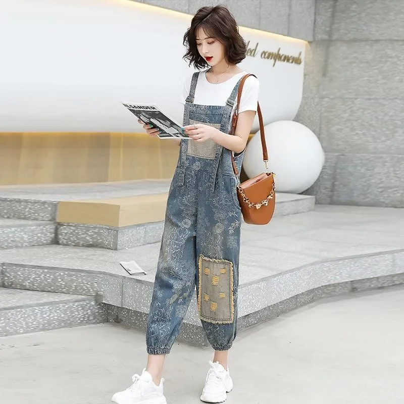 Fashion Jumpsuits Jeans Women Casual Denim Overalls Shirt Rompers Pants Jeans Bodysuit