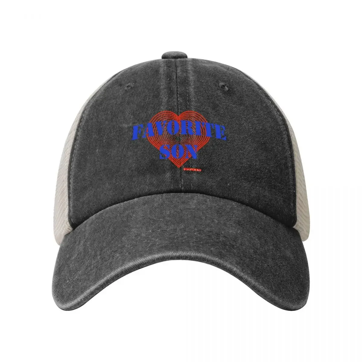 FAVORITE SON Blue Font Red Heart Slogan Gift Idea Love Family Baseball Cap Christmas Hat Fishing cap Men's Caps Women's