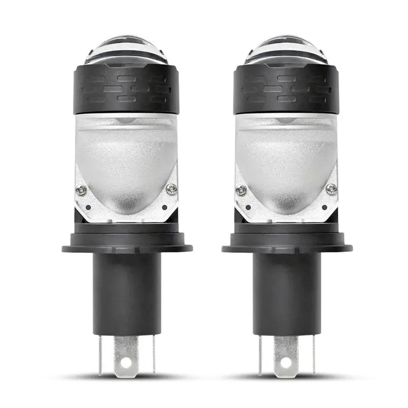 WF-2Pcs H4 Led Headlight Bulbs Lens Plug&Play Dual Lens 12V For Motorbike Car Integrated High&Low