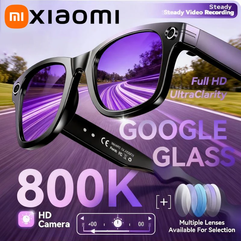 Lunettes Intelligentes Xiaomi AI avec Caméra HD 8K, Lumière LED, Traduction, Dialogue, Enregistrement Vidéo de Réunions, Lunettes de Soleil Sportives d'Extérieur, Nouveauté 2026