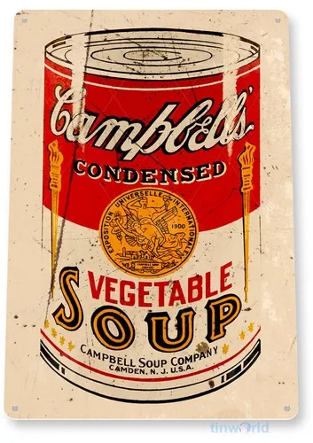 TIN SIGN Campbell;s Soup Can Metal Garden Kitchen Farm Cottage Shop Store A906