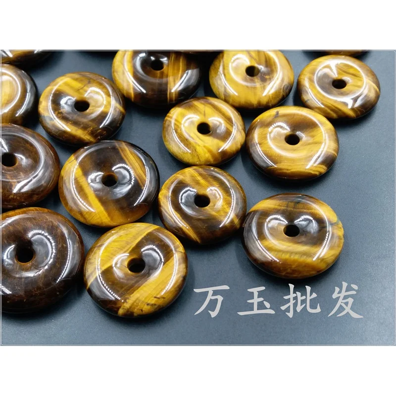 Wanyu Wholesale AGoods Tiger Eye' Stone Safety Buckle Pendant Tigereye Peace Buckle Pendant