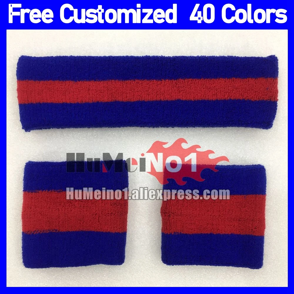 3PCS / set Free Custom Cotton Wrestling Sports Basketball Sports Headband Men Women Running Fitness Sweatband Bandana Wristbands