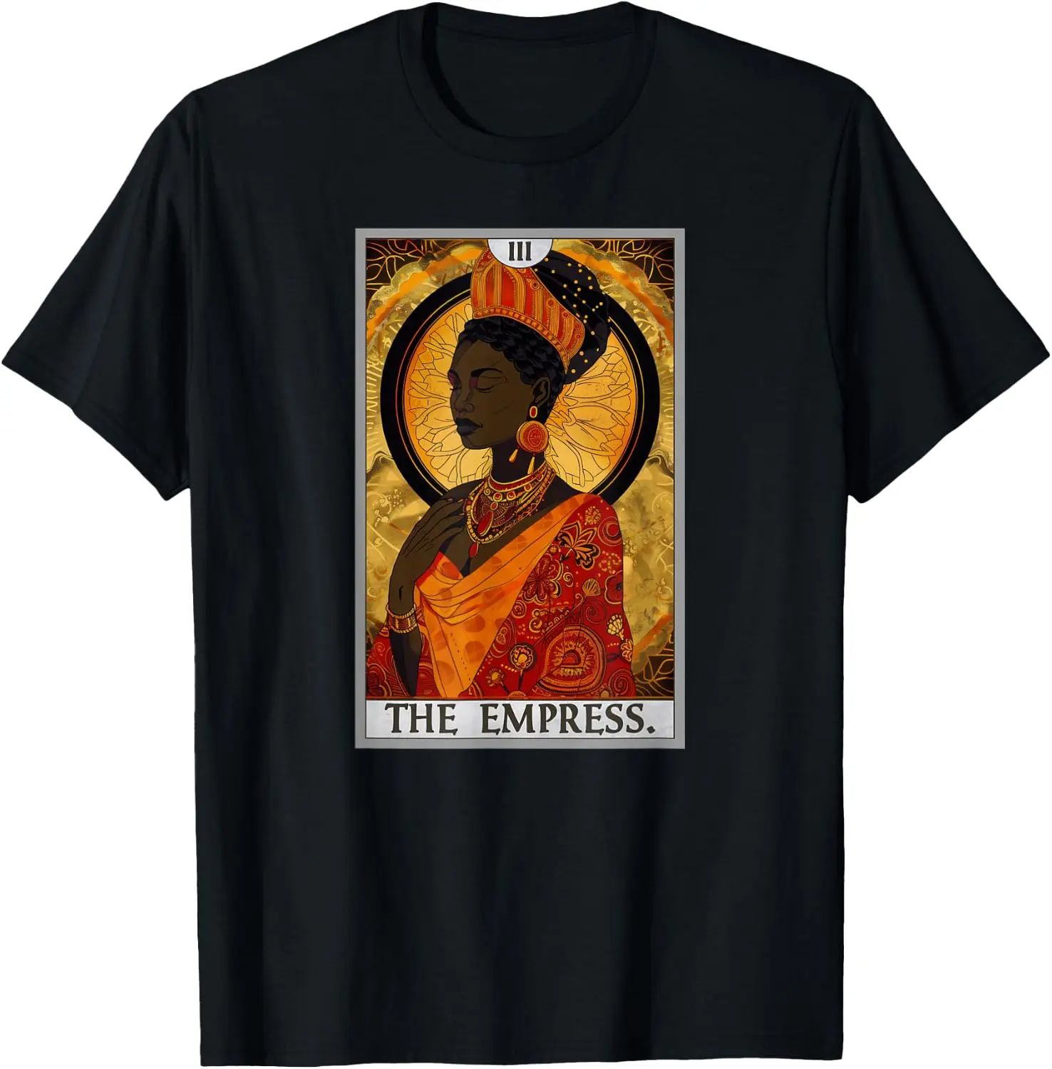Cards Tarot Card 3 The Empress T-Shirt 100% Cotton Trendy Y2K Short-Sleeve Tee-Soft, Quick-Drying, Moisture-Wicking; Ideal