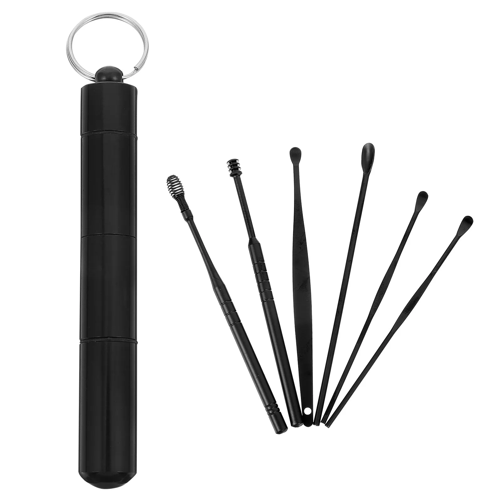 1Set Multipurpose Ear Cleaning Tools Stainless Steel Ear Wax Removal Kit Non Slip Handle Safe Comfortable Daily Travel Use Gift