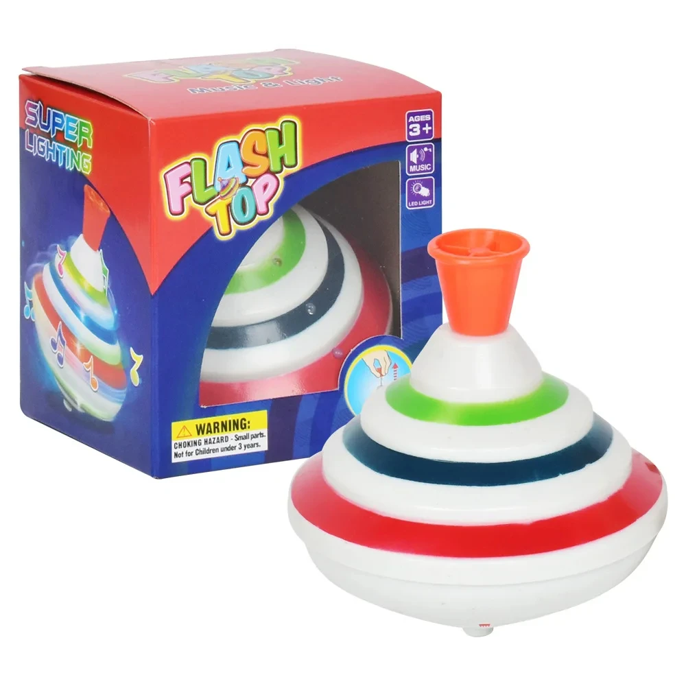 Classic Magic Spinning Tops Toy Music Light Gyro Children\'s Toys with LED Flash Light Music for Kids Boy Birthday Gift Children