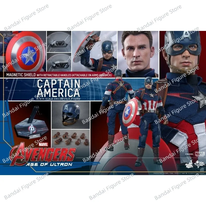 

HOTTOYS HT MMS281 1/6 Captain American Man Action Figure Marvel Movie Avenger Age of Ultron Super Hero 12" Full Set Soldier