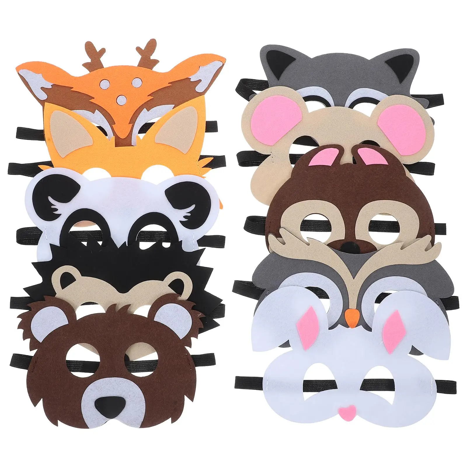 

Animal Felt Masks Cartoon Adjustable Rope Birthday Halloween Cosplay Kids Toys Decorations Party Favor