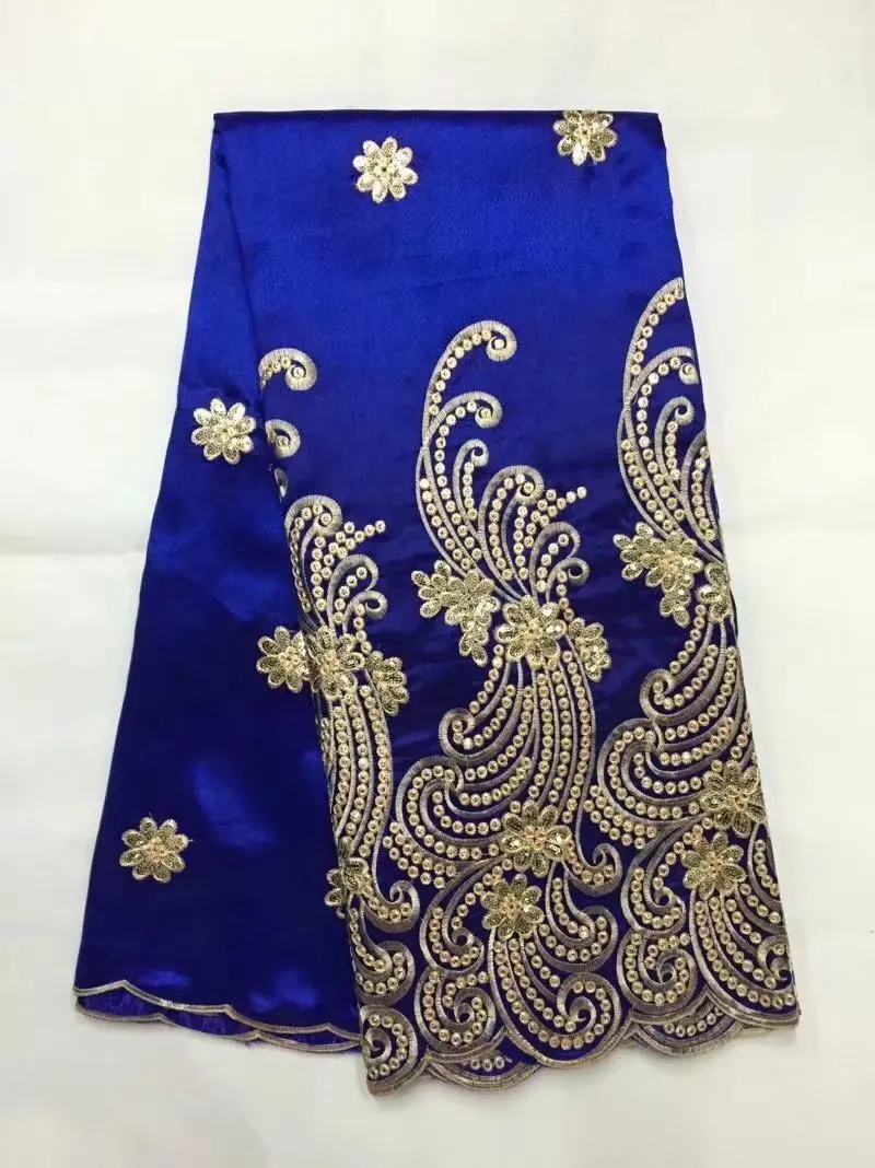 African George Fabric High Quality Nigerian George Lace Fabric,Royal Blue African Swiss Lace Fabric For Nigerian Wedding Party