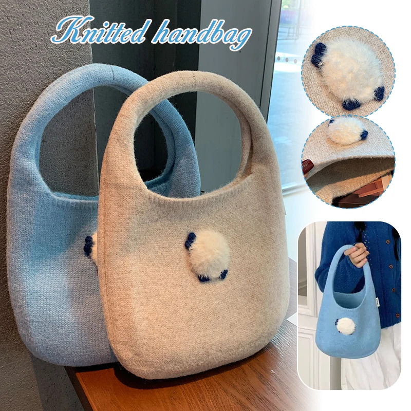 

Knitted Handbag for Women Boho Woven Tote Bag Large Shoulder & Crossbody Bag Casual Summer Beach Bag Fashionable Versatile Purse