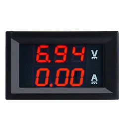 3 Digital DC 0 100V 50A/100A, Voltmeter Ammeter Gauge, Dual LED Digital Voltage Current Panel Meter Font Backlight Red Red 10A